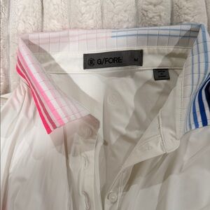 G/FORE women’s  White Shirt with Pink and Blue Trim